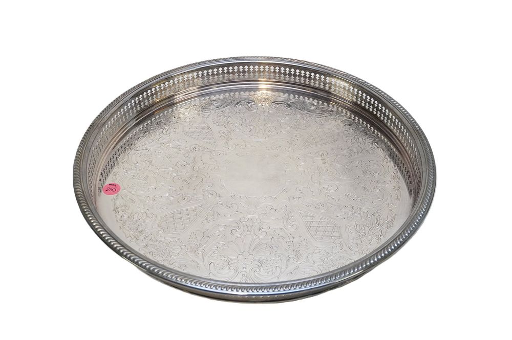Lot 255: NEWPORT BY GORHAM SILVERPLATE GALLERY SERVING TRAY