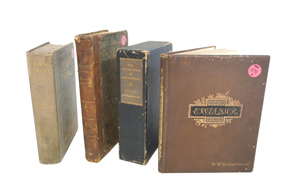 Lot 270: 4 ANTIQUE BOOKS - LONGFELLOW, MARY JOHNSTON, ETC.