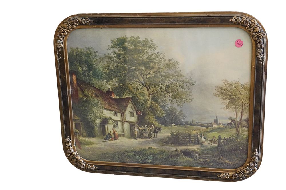 Lot 288: J.BARKEY COUNTRY TAVERN INN FRAMED PRINT