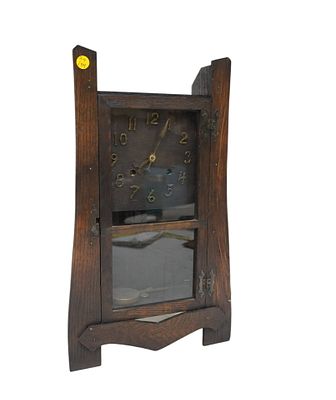 ANTIQUE NEW HAVEN SAN JOSE MISSION MANTEL CLOCK. Antique New Haven "San Jose" Mission Oak Mantle 
