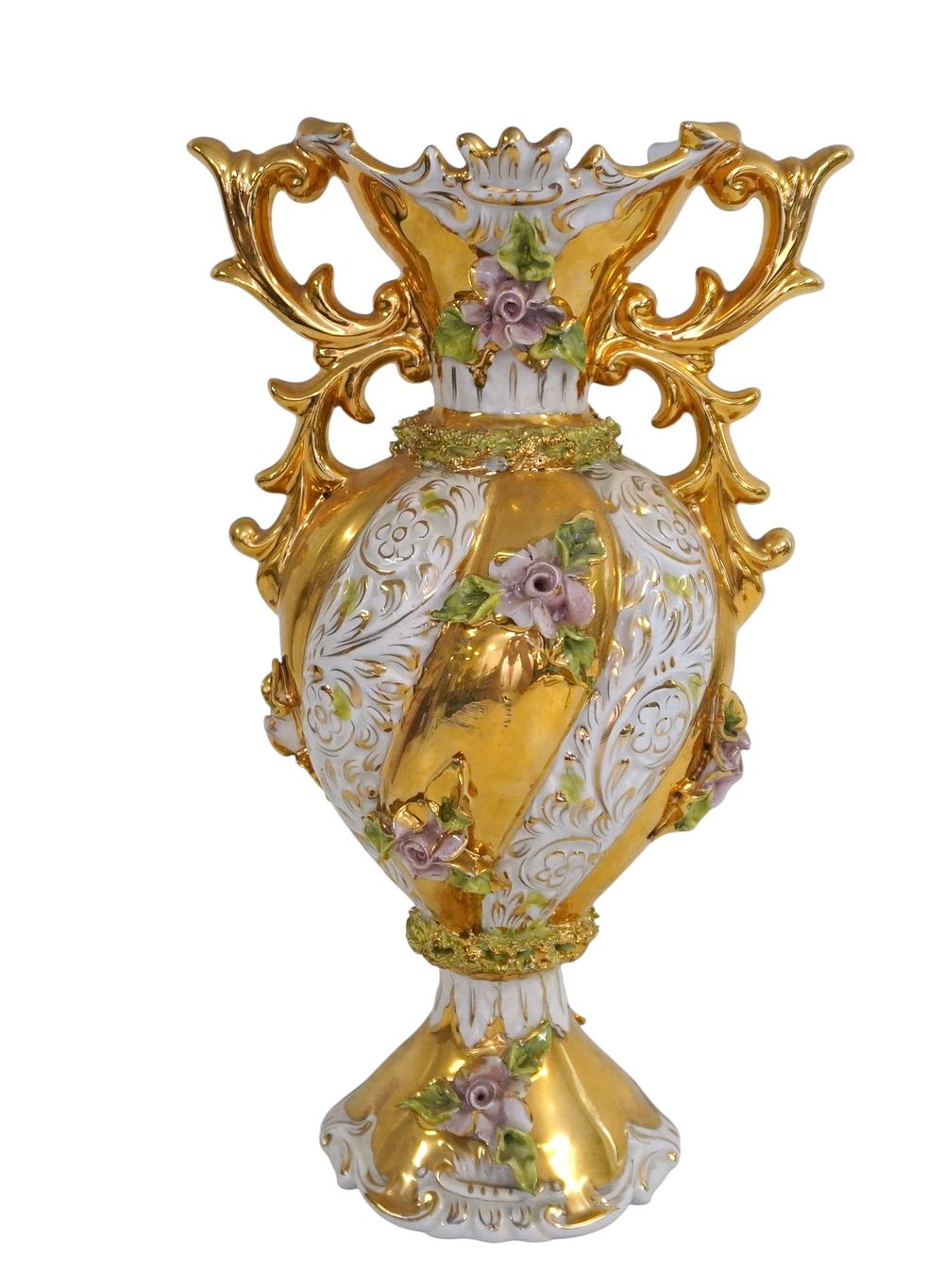 Lot 228: VINTAGE ITALIAN ROCOCO TWO HANDLED STYLE VASE