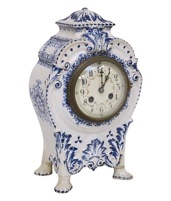 ANTIQUE FRENCH JAPY FRERES & CIE PORCELAIN CLOCK. Antique French Japy Freres &amp; Cie Blue 