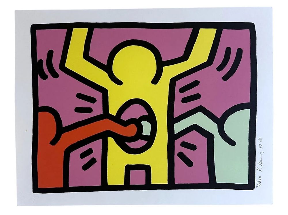 Lot 176: AFTER KEITH HARING 'POP SHOP I, PLATE 3' SCREENPRINT