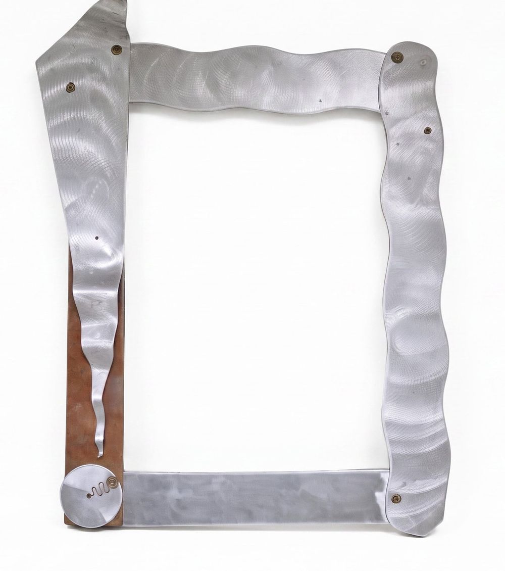 Lot 184: CUSTOM STUDIO BRUSHED ALUMINUM WAVE MIRROR