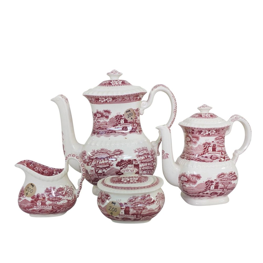 Lot 200: VINTAGE COPELAND SPODE "SPODE'S TOWER" ENGLAND PORCELAIN TEA AND COFFEE SET