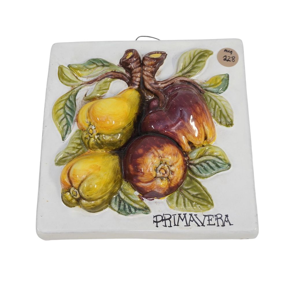 Lot 228: ITALIAN PRIMAVERA ARTISTICA 3 DIMENSIONAL FRUIT TILE