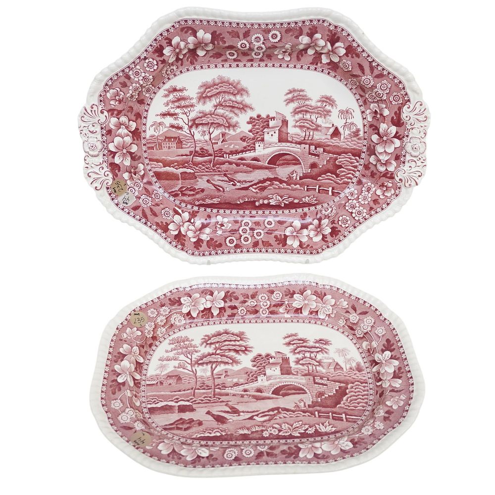 Lot 235: 2 VINTAGE COPELAND SPODE "SPODE'S TOWER" ENGLAND SERVING TRAYS