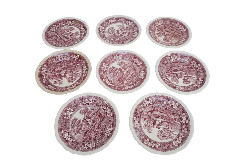 Lot 245: VINTAGE COPELAND SPODE "SPODE'S TOWER" ENGLAND SALAD PLATES - 8 PIECES