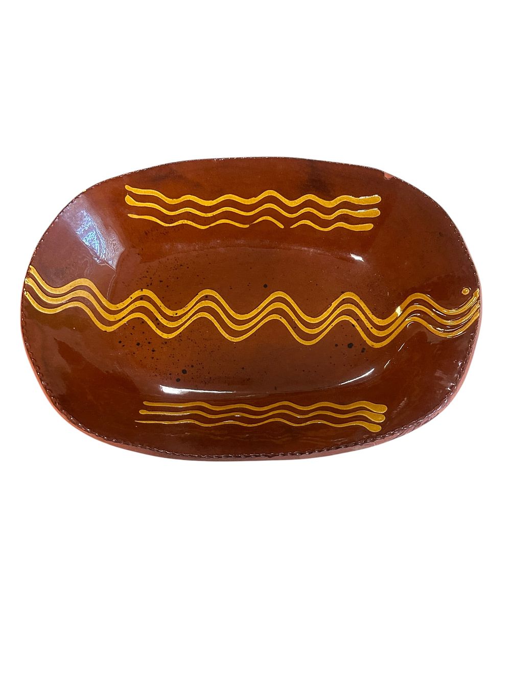 Lot 251: LESTER P. BREINGINGER SIGNED PENNSYLVANIA REDWARE PLATTER