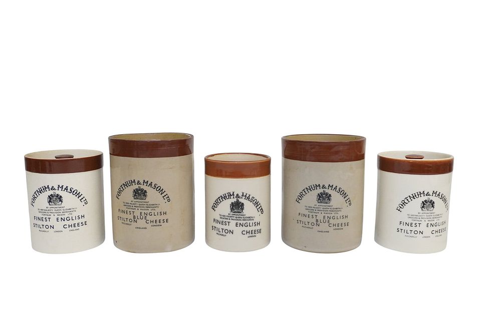 Lot 265: 5 FORTNUM AND MASON POTTERY CHEESE CROCKS