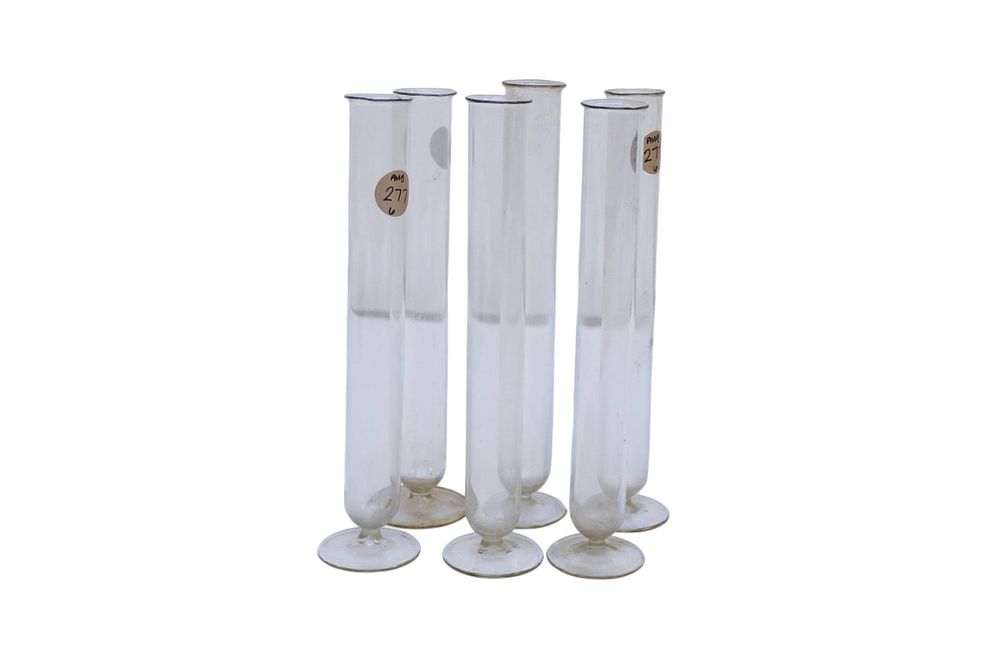 Lot 277: 6 ANTIQUE FOOTED GLASS TEST TUBES