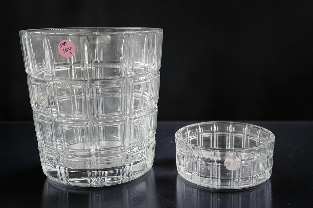 Lot 166: 2 PC WATERFORD CROSBY ICE BUCKET & WINE COASTER