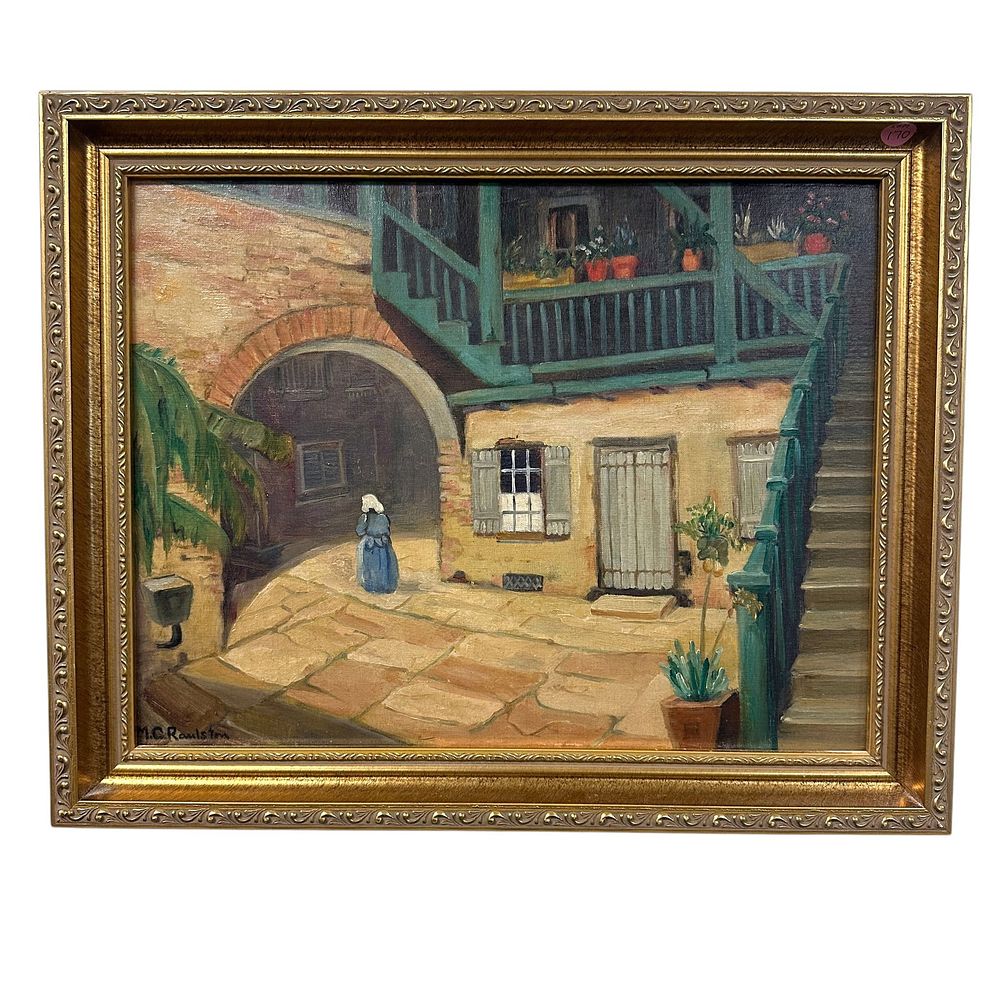 Lot 170: MARION CHURCHILL RAULSTON (1883-1955) CALIFORNIA COURTYARD OIL