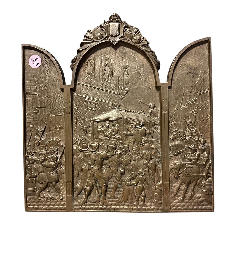 Lot 188: ANTIQUE GOTHIC CONTINENTAL BRONZE PLAQUE