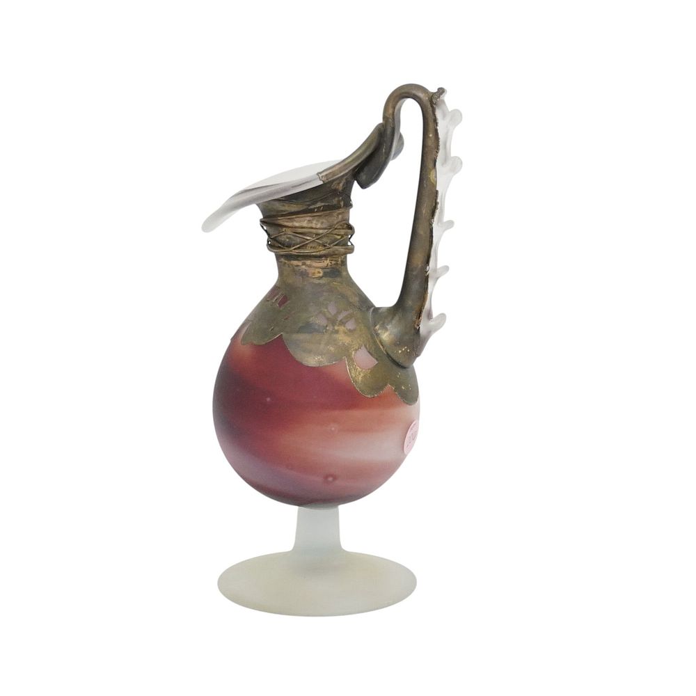 Lot 206: CONTEMPORARY FROSTED ART GLASS EWER