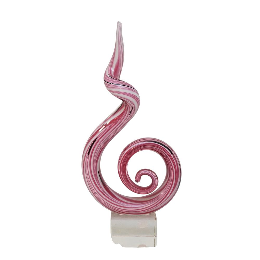 Lot 211: PINK AND WHITE VINTAGE SWIRL MURANO GLASS SCULPTURE