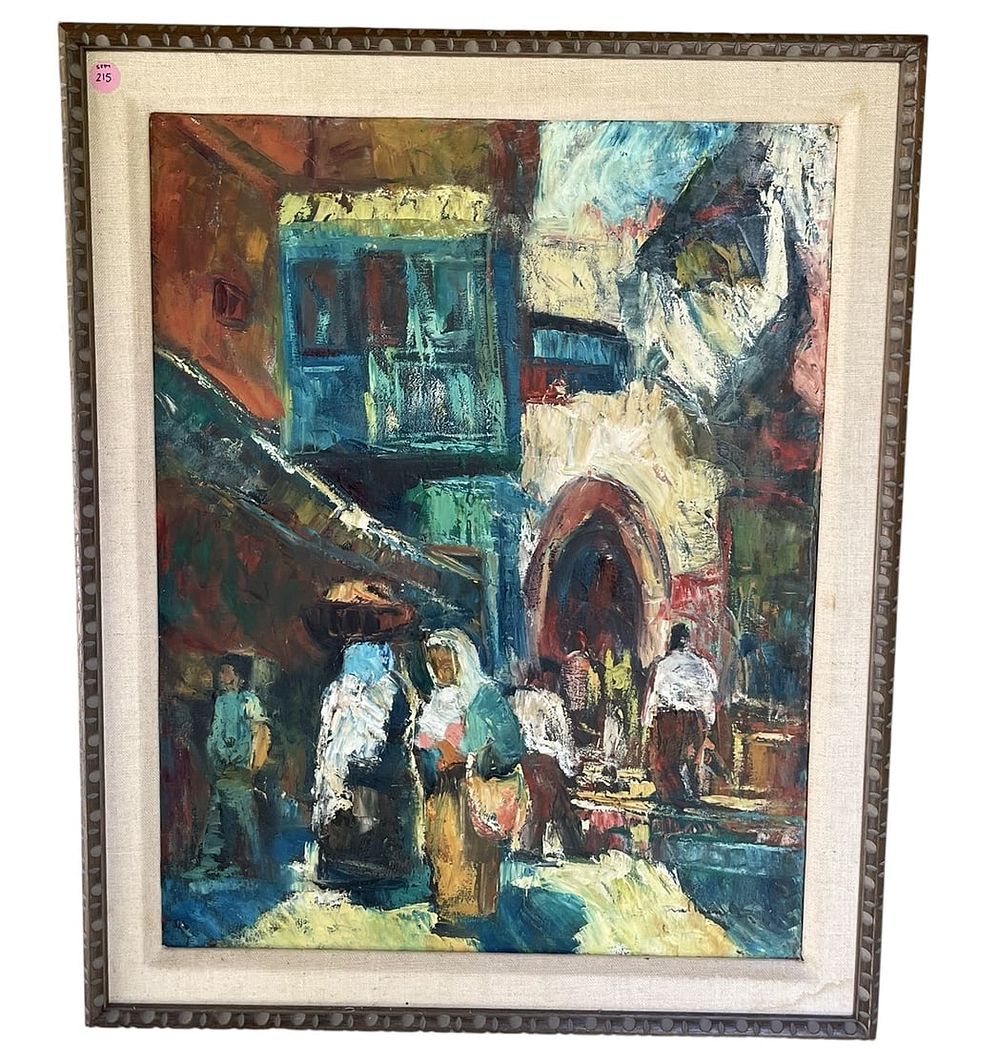 Lot 215: MID CENTURY OLD CITY JERUSALEM OIL ON BOARD