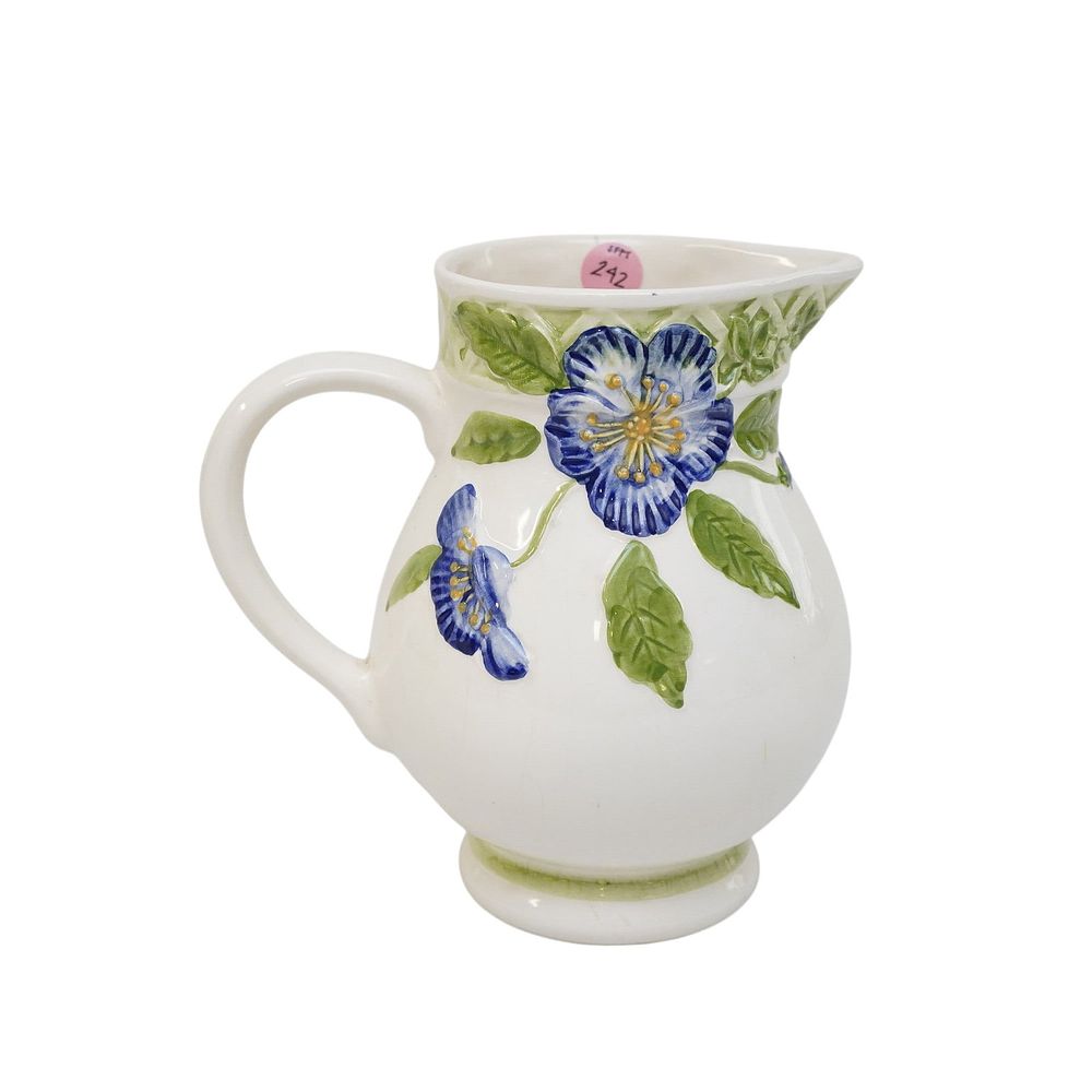 Lot 242: MAJOLICA STYLE CERAMIC PITCHER BY JAY WILLFRED FOR ANDREA BY SADEK