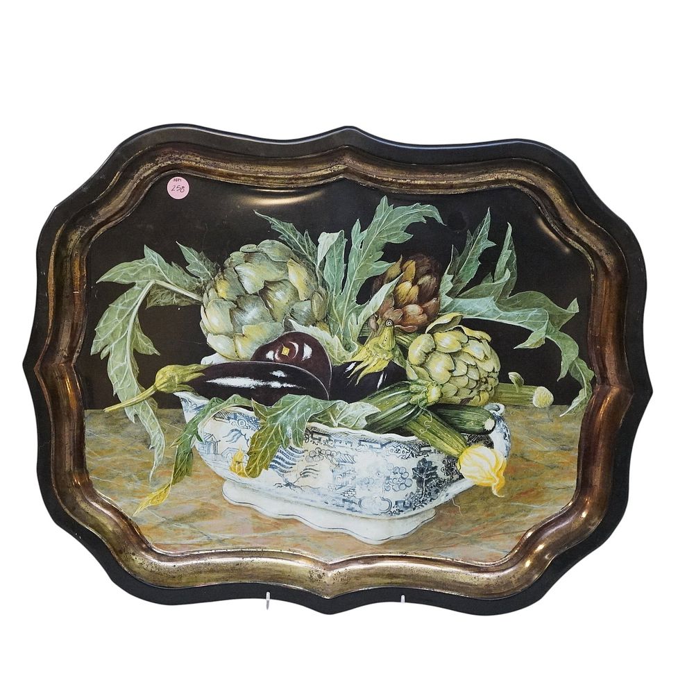 Lot 258: KELLER CHARLES TOLEWARE ENGLISH SERVING PLATTER