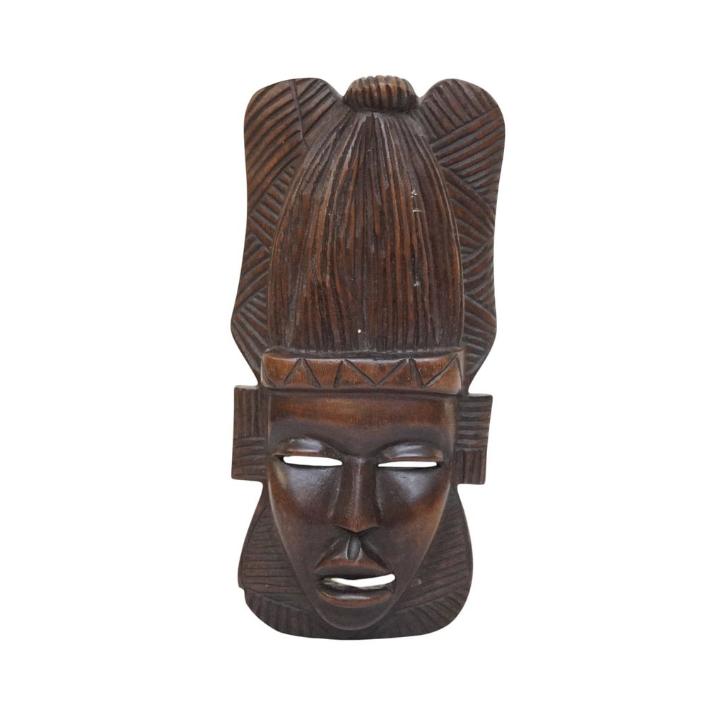Lot 267: HAND CARVED AFRICAN WOOD WALL MASK