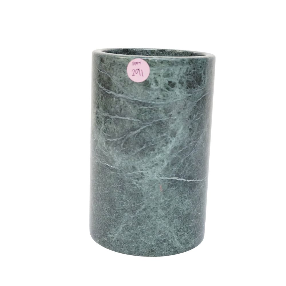 Lot 291: VINTAGE MCM GREEN MARBLE KITCHEN UTENSIL HOLDER