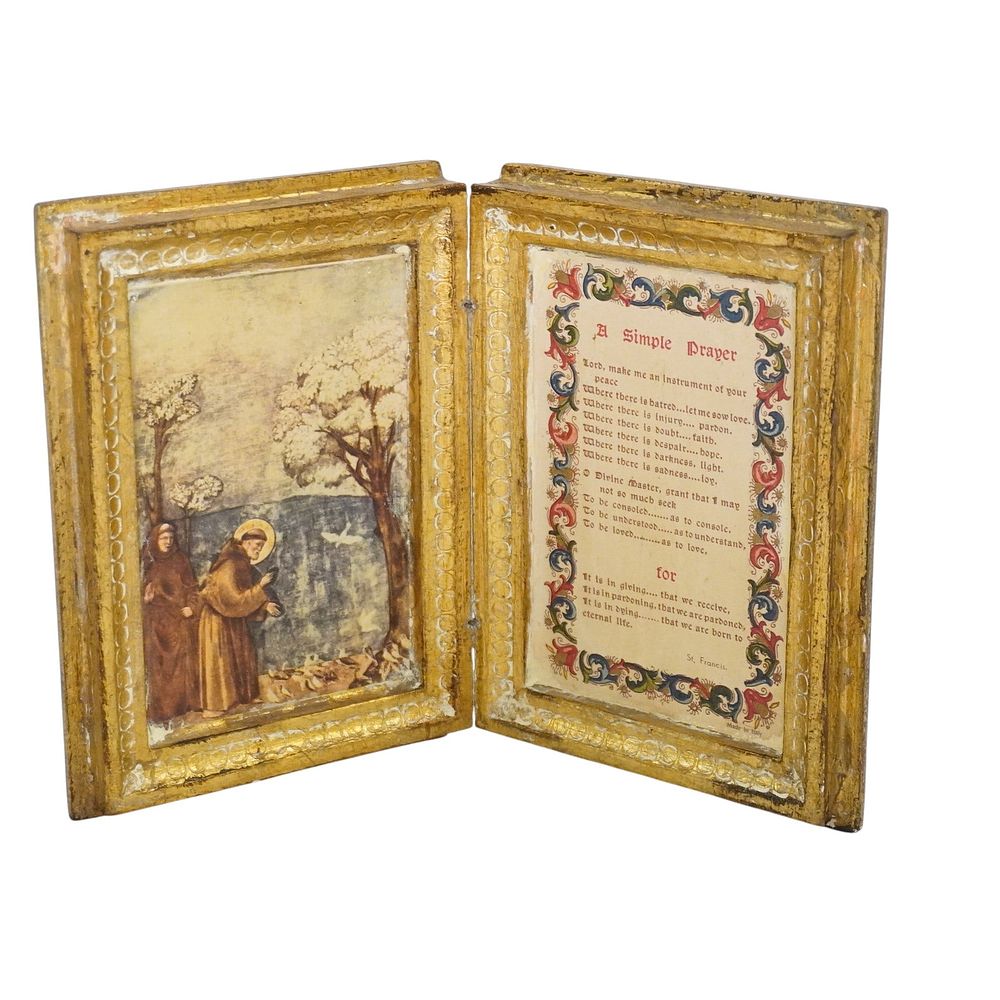 Lot 296: VINTAGE ITALIAN FLORENTINE GOLD GILT PRAYER BOX