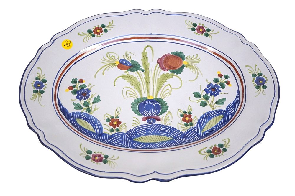 Lot 153: LARGE VINTAGE DERUTA ITALY HAND PAINTED PLATTER