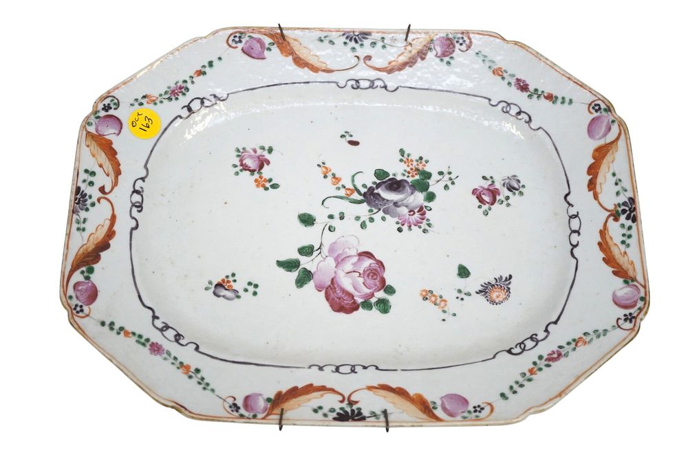 Lot 163: 18th c CHINESE EXPORT PORCELAIN PLATTER