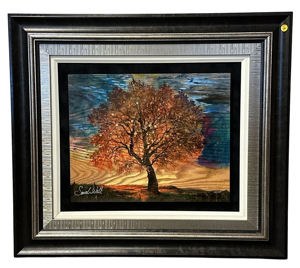 Lot 186: SARAH WALL AUTUMNAL EQUINOX ON WOOD CALDOGRAPH