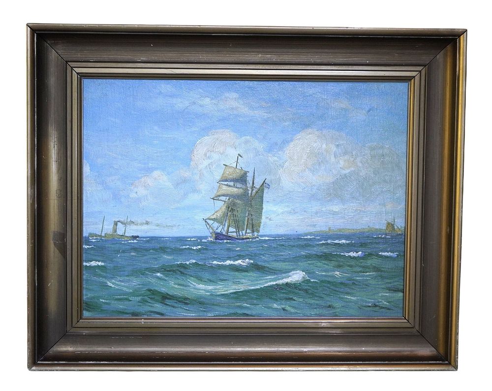 Lot 188: MARITIME OIL SWEDISH SCHOONER AT SEA