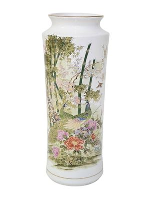 VINTAGE JAPANESE OTAGIRI PEACOCK VASE 12". Vintage Japanese Otagiri Mercantile Porcelain Vase. 