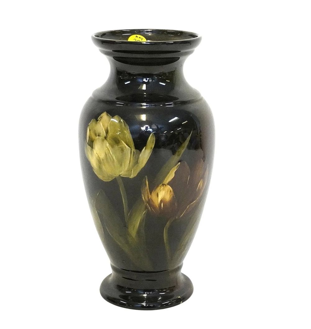 Lot 252: ANTIQUE ART POTTERY FLORAL VASE