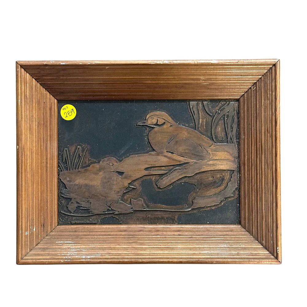 Lot 259: FRAMED REX GRAY SCHMIDT COPPER ENGRAVING PLATE