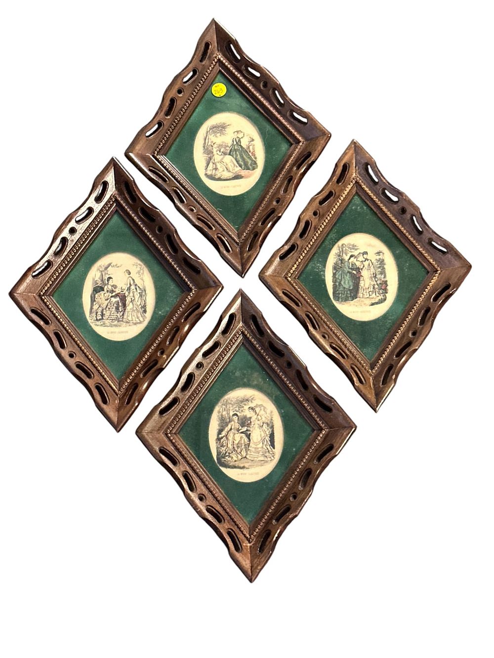 Lot 263: 4 FRAMED ANTIQUE FASHION PRINTS