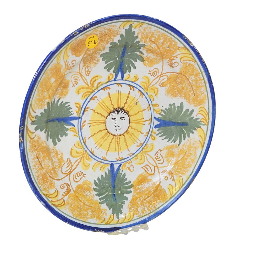 Lot 276: HAND PAINTED SPANISH RIBESALBES CERAMIC POTTERY PLATE