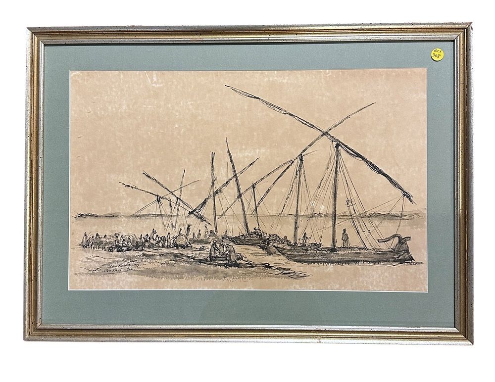 Lot 308: MID CENTURY JEAN REDDAWAY (1923-2018) INK & WATERCOLOR