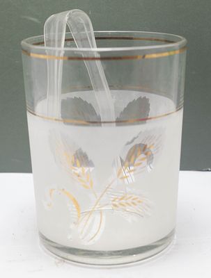 דלי קרח זכוכית בציפוי חלבי