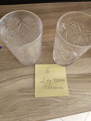 שתי כוסות קריסטל חתוך שנות ה-70