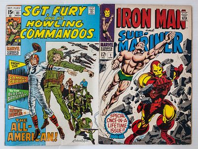 שני חוברות קומיקס מקוריות מבית Marvel Comics