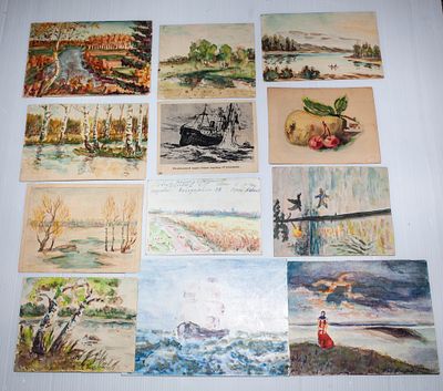 אוסף ציורי מים (Watercolors) וינטג' – זיכרונות מצוירים מהעולם הישן