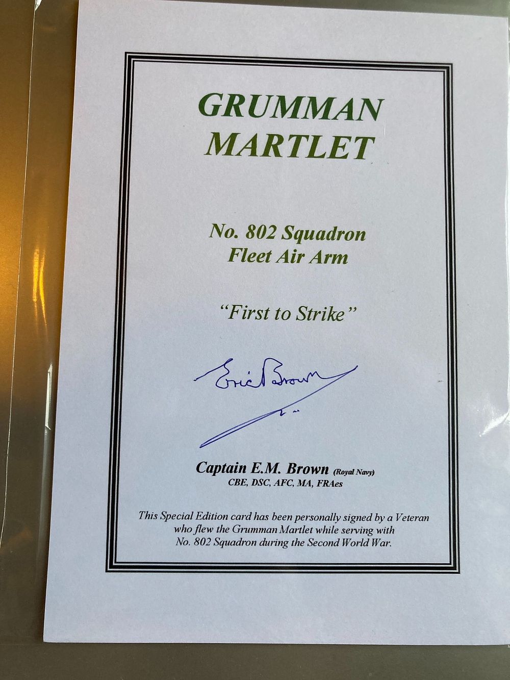 Chaucer Auctions | Leil&atilde;o 638 | Autograph auction Military WW2 Bomber Command Fighter Aces Battle of Britain