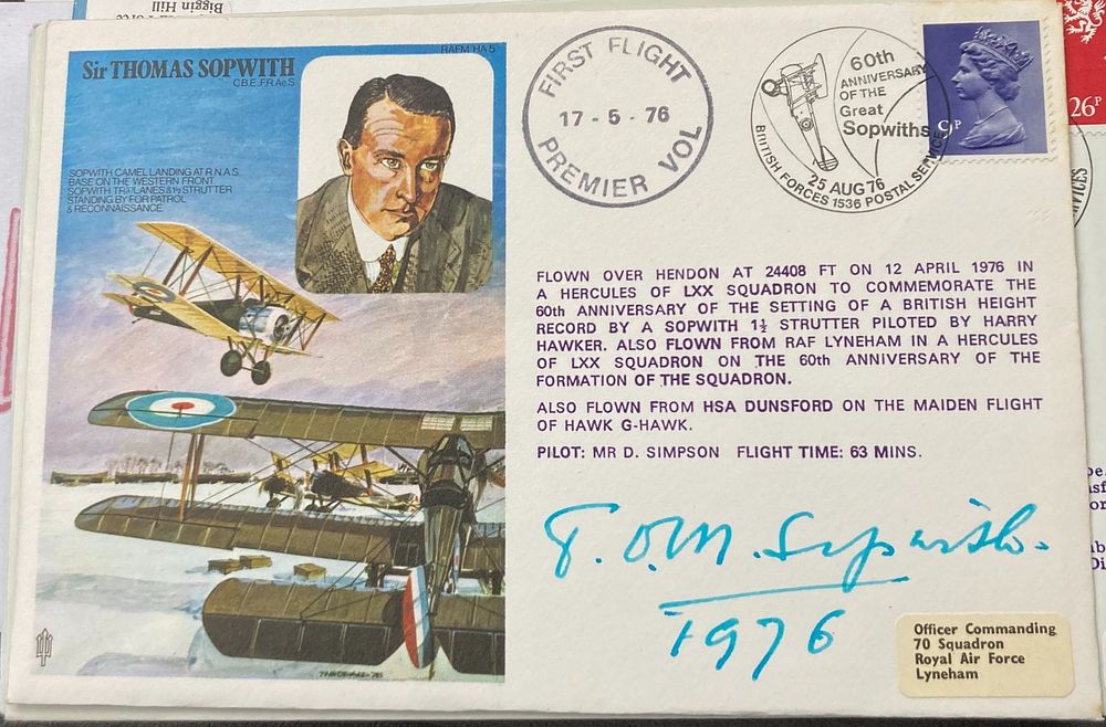 Chaucer Auctions | Auction 478 | Military Autograph Auction RAF WW2 fighter, Bomber aces, Aviation flown covers, Navy
