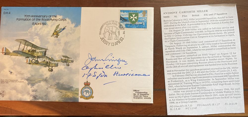 Chaucer Auctions | Auction 489 | Autograph Auction Victoria Cross winners, RAF Bomber Aces, Navy, Nobel Prize Winners, Concorde, Military signed covers