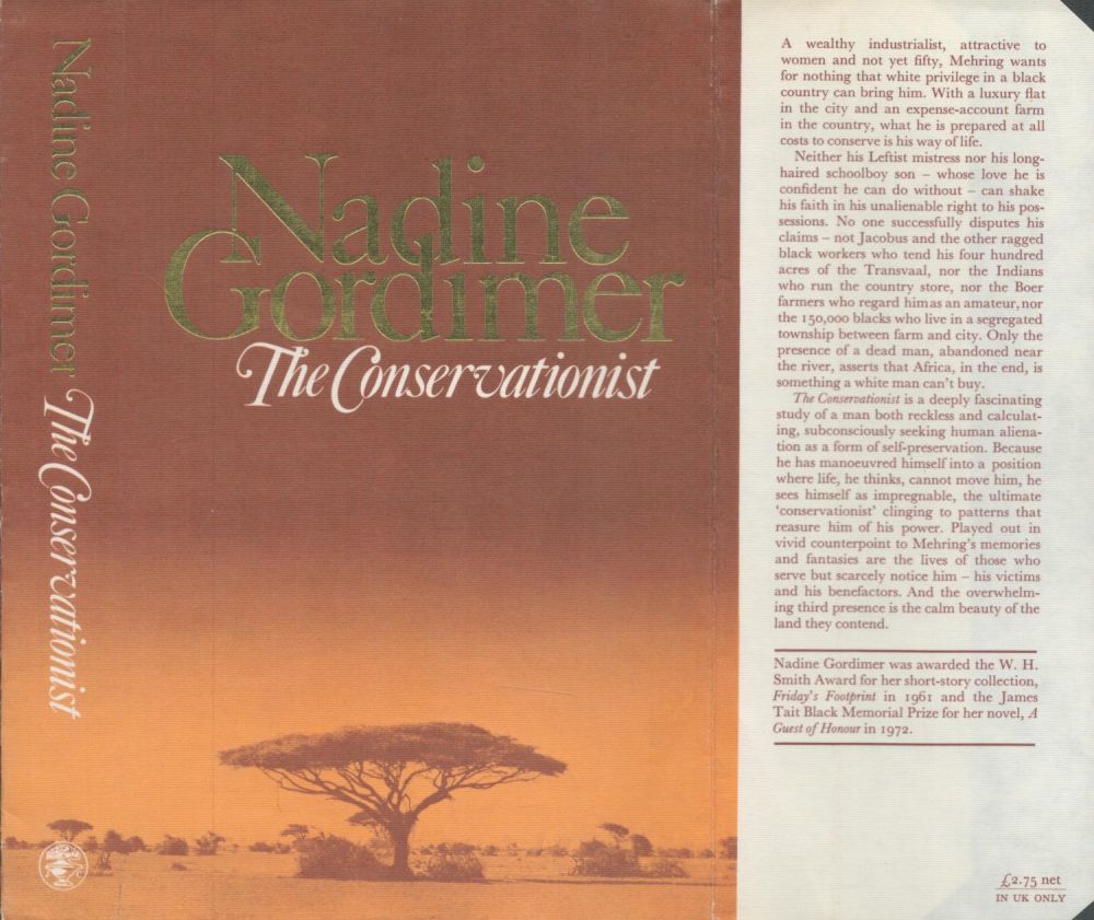 Lot 416: Nadine Gordimer The Conservationist Publisher Jonathan Cape. Jacket...