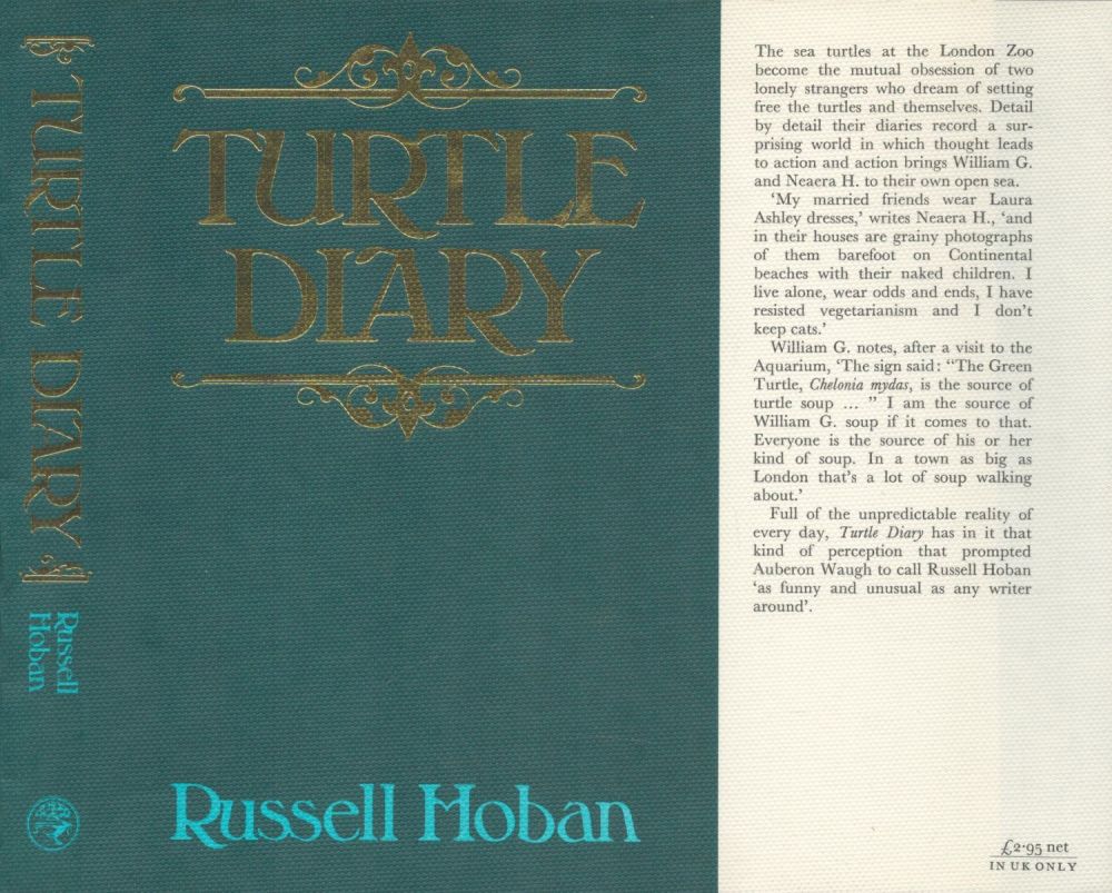 Lot 431: Russell Hoban Turtle Diary Publisher Jonathan Cape. Jacket...