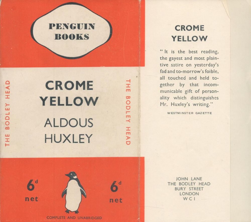 Lot 434: Aldous Huxley Crome Yellow Publisher Penguin Books. Excellent...