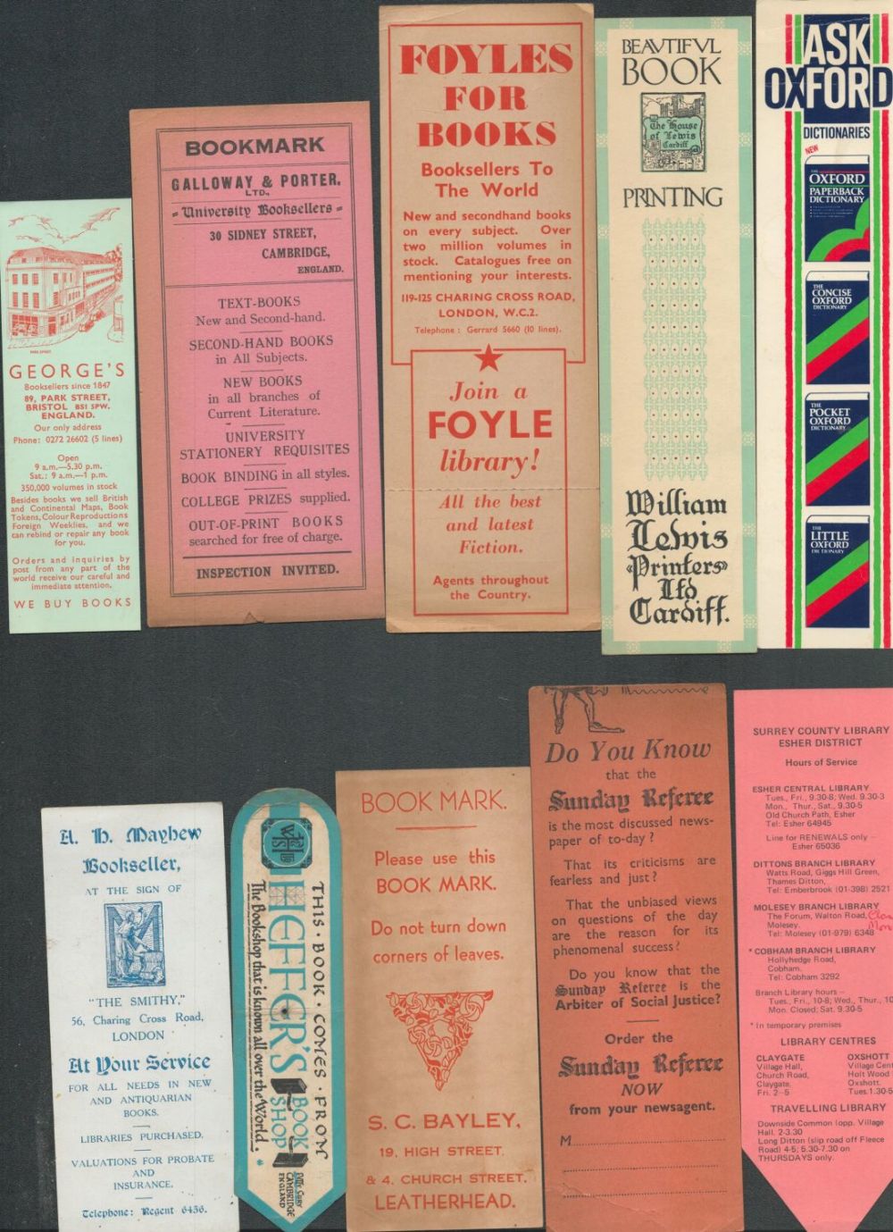 Lot 563: This lot is comprised of 13 bookmarks, mainly...