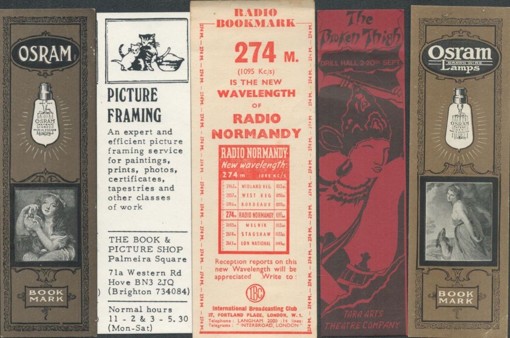 Lot 575: 5 bookmarks offered as one lot. Includes numbers...