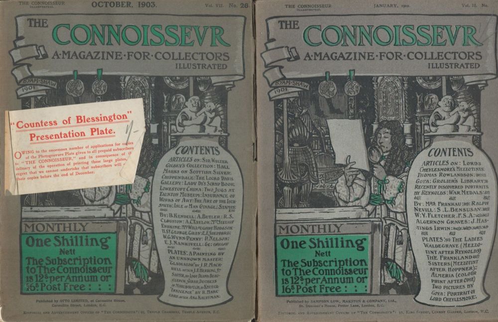 Lot 592: The Connoisseur Magazine. Two Copies. A magazine for...