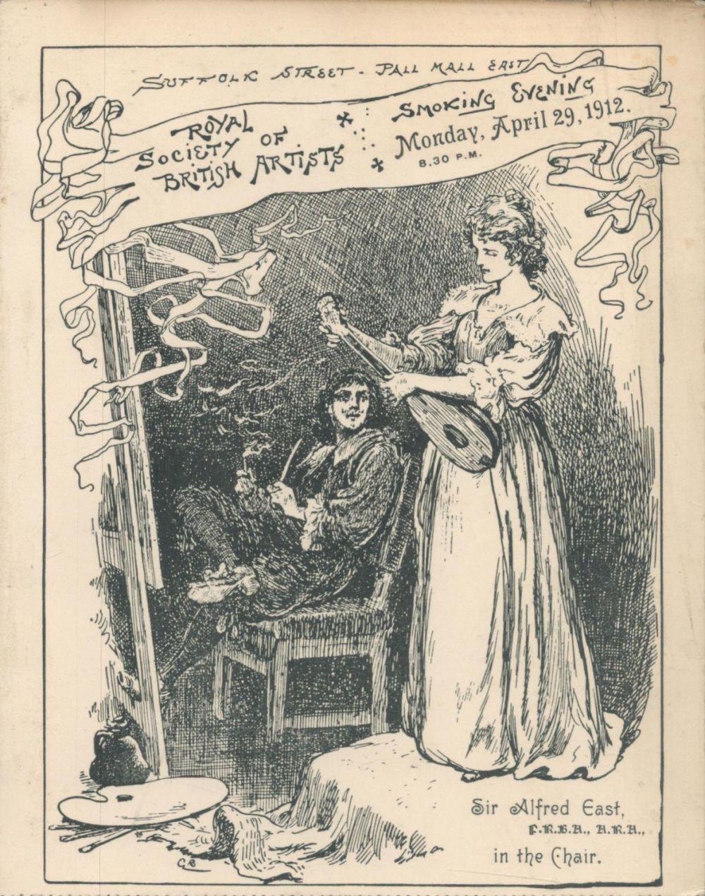 Lot 631: Card. Advertising Royal Society of British Arts. Monday...
